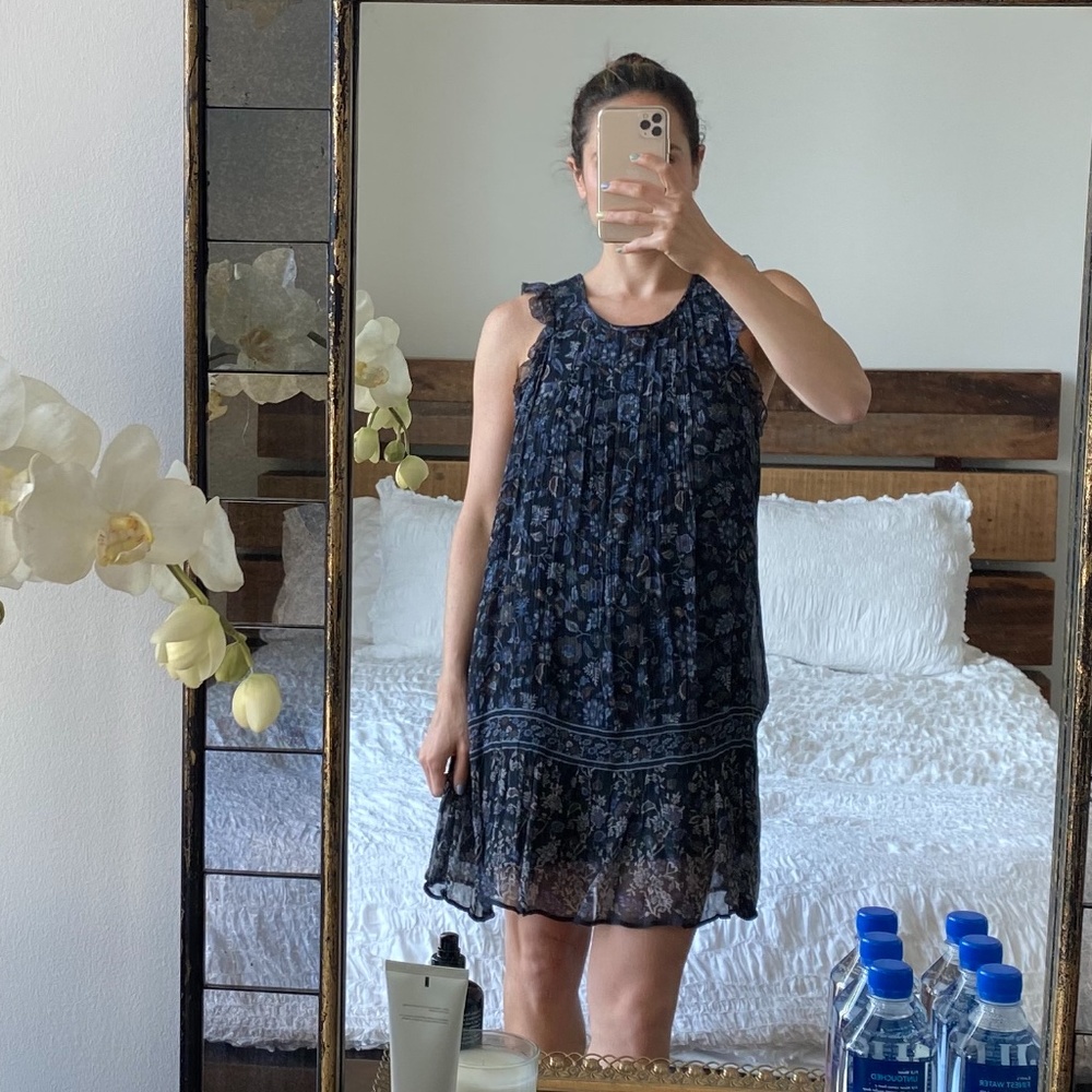 Joie Mini Dress Small Blue and Black